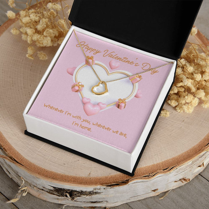 Happy Valentine's Day | Home in Your Arms - Delicate Heart Necklace