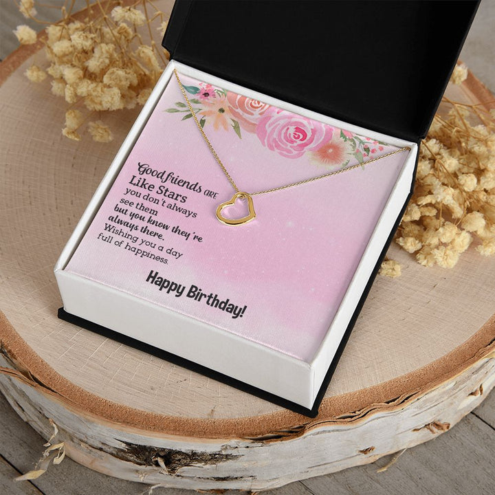 To My Friend | Happy Birthday Good Friend - Delicate Heart Necklace