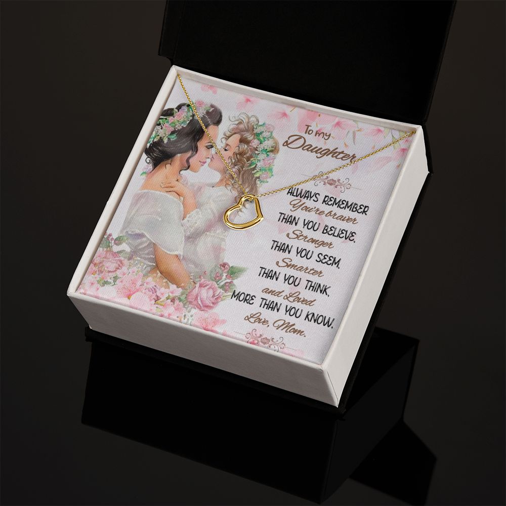 To My Daughter | Love That Surpasses Understanding - Delicate Heart Necklace