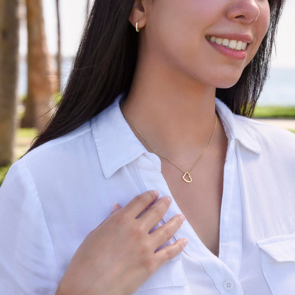 To My Air Force Wife | I am so proud of you and everything you do - Delicate Heart Necklace