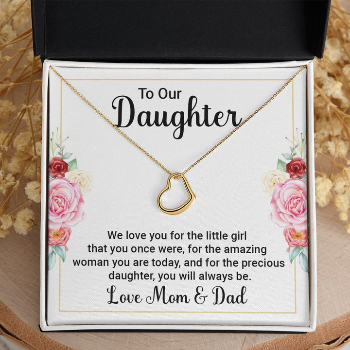 To Our Daughter | We Love You - Delicate Heart Necklace
