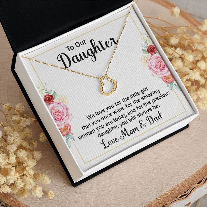 To Our Daughter | We Love You - Delicate Heart Necklace
