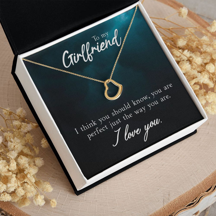 To My Girlfriend | I Think You Should Know - Delicate Heart Necklace