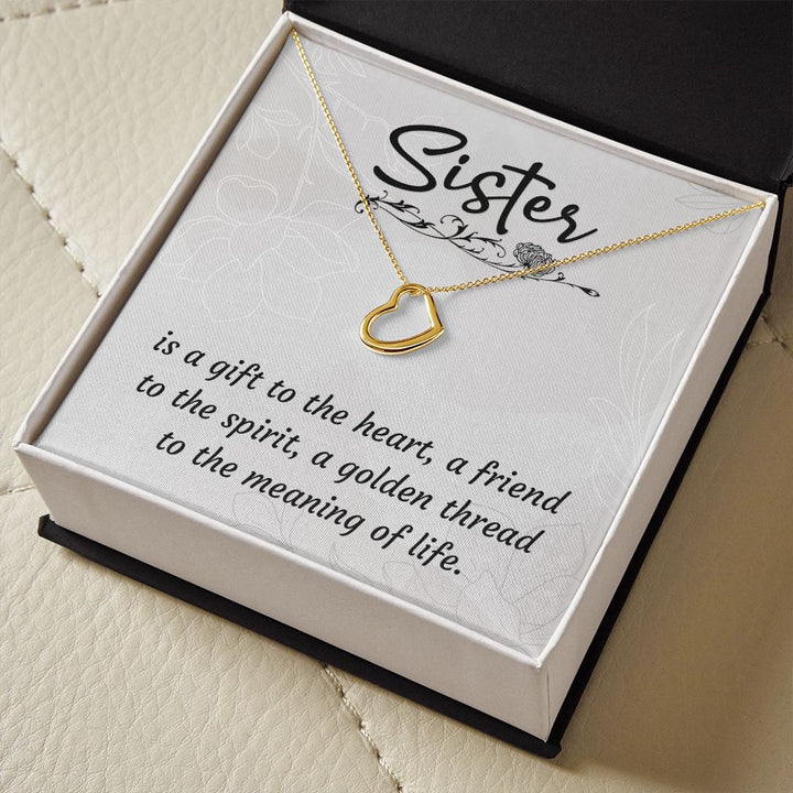To My Sister | A Sister is a Gift - Delicate Heart Necklace