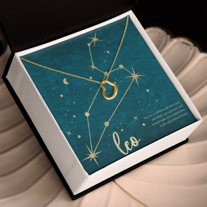 Leo | You are a confident and charismatic individual, your generosity and warmth make you a natural-born leader and a beloved friend. - Delicate Heart Necklace