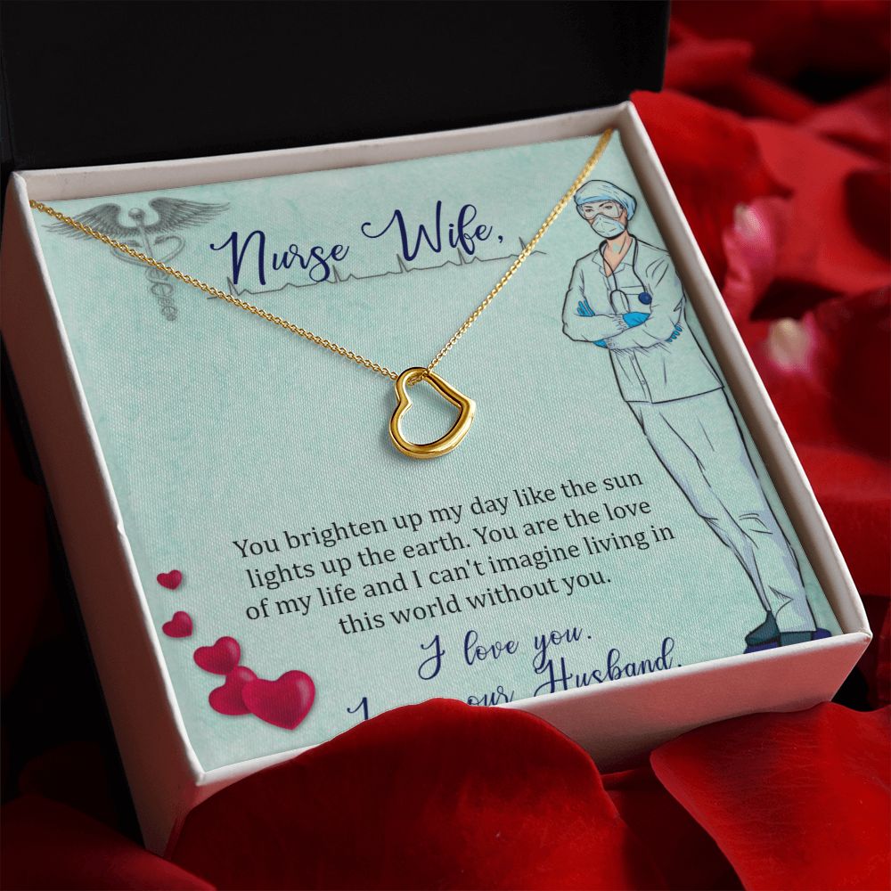 To My Wife | To My Nurse Wife - Delicate Heart Necklace