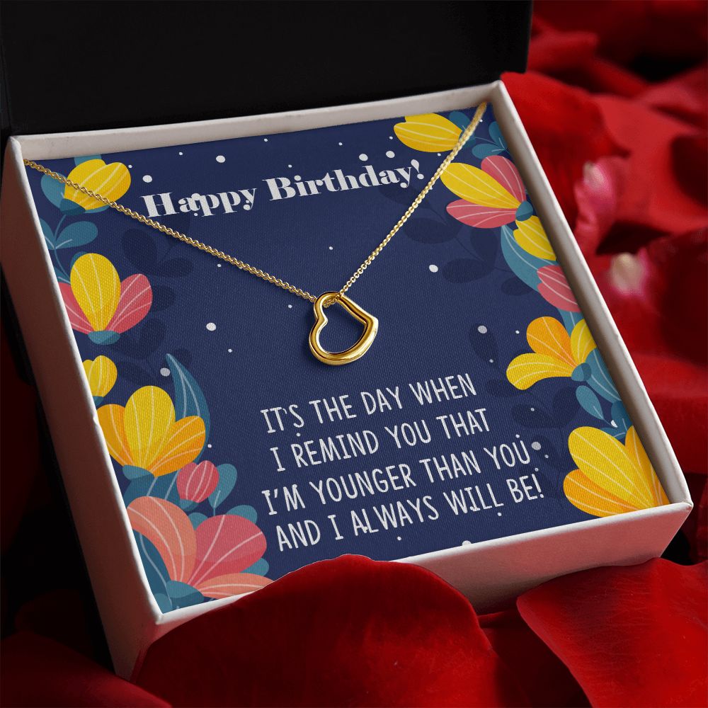 To My Sister | Happy Birthday - Delicate Heart Necklace