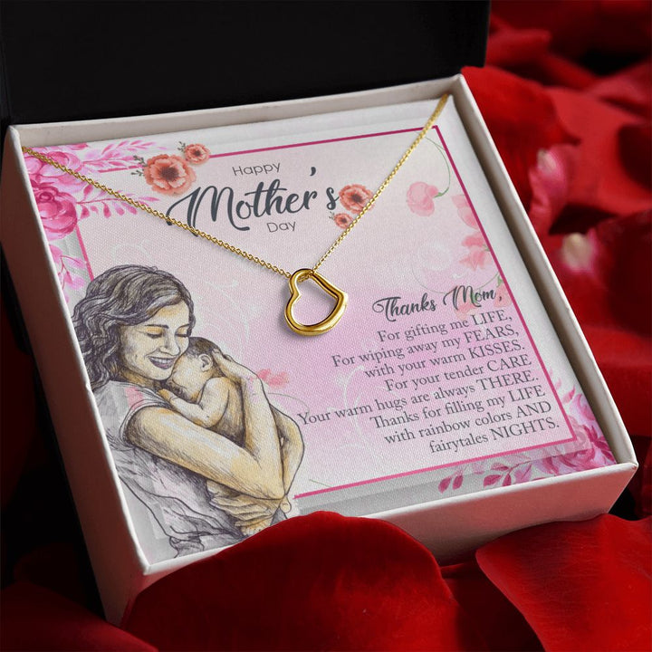 Happy Mother's Day | Rainbow Colors, Fairytale Nights - Delicate Heart Necklace