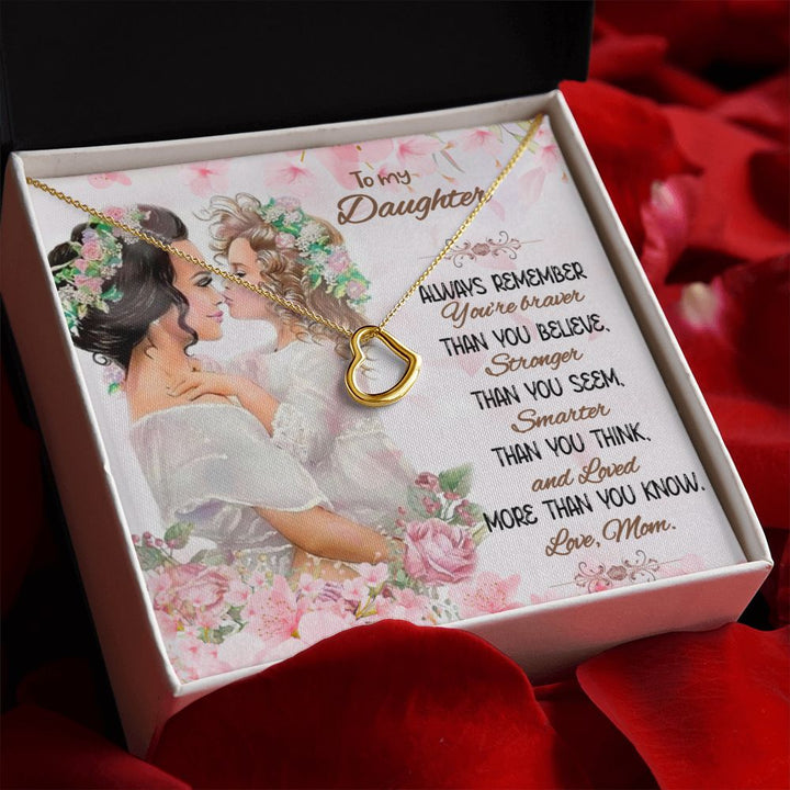 To My Daughter | Love That Surpasses Understanding - Delicate Heart Necklace