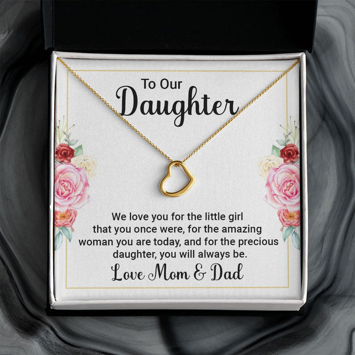 To Our Daughter | We Love You - Delicate Heart Necklace