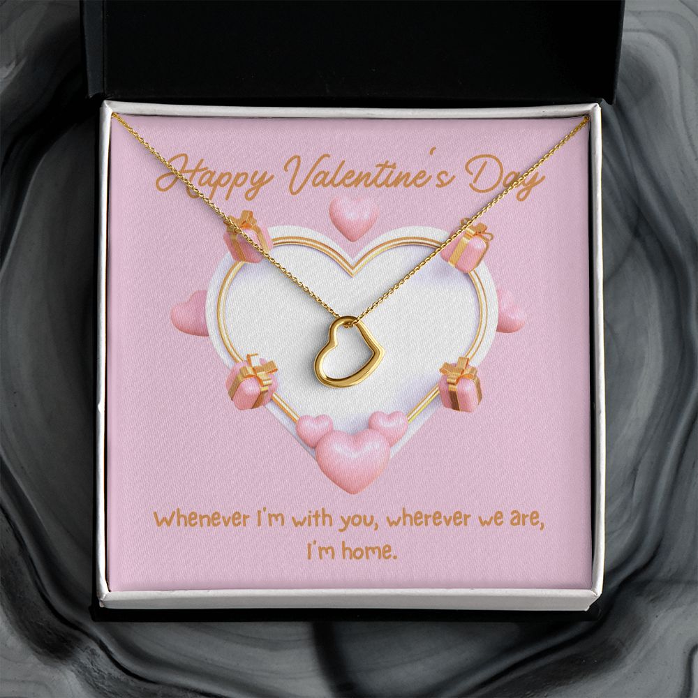 Happy Valentine's Day | Home in Your Arms - Delicate Heart Necklace