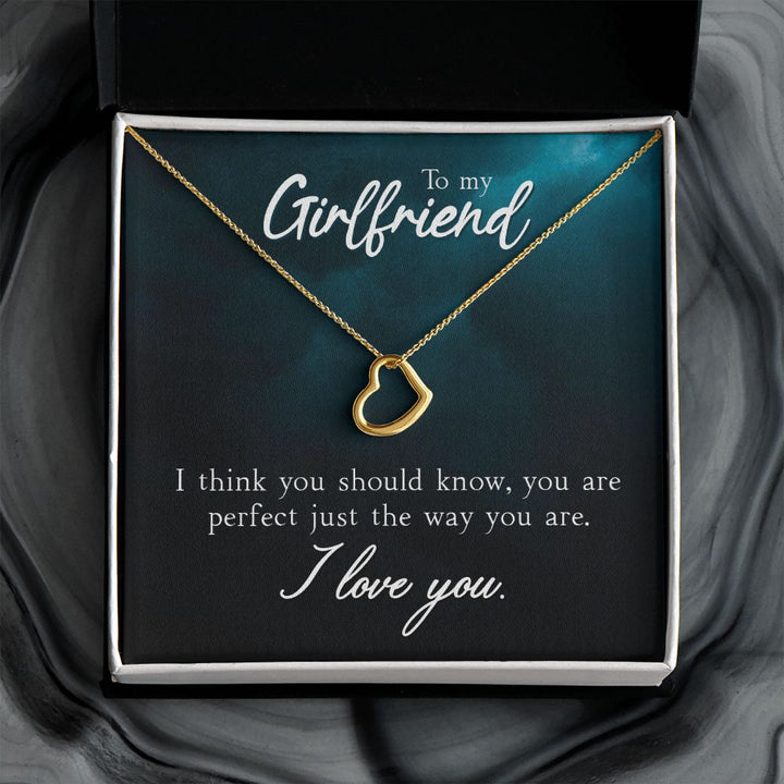 To My Girlfriend | I Think You Should Know - Delicate Heart Necklace