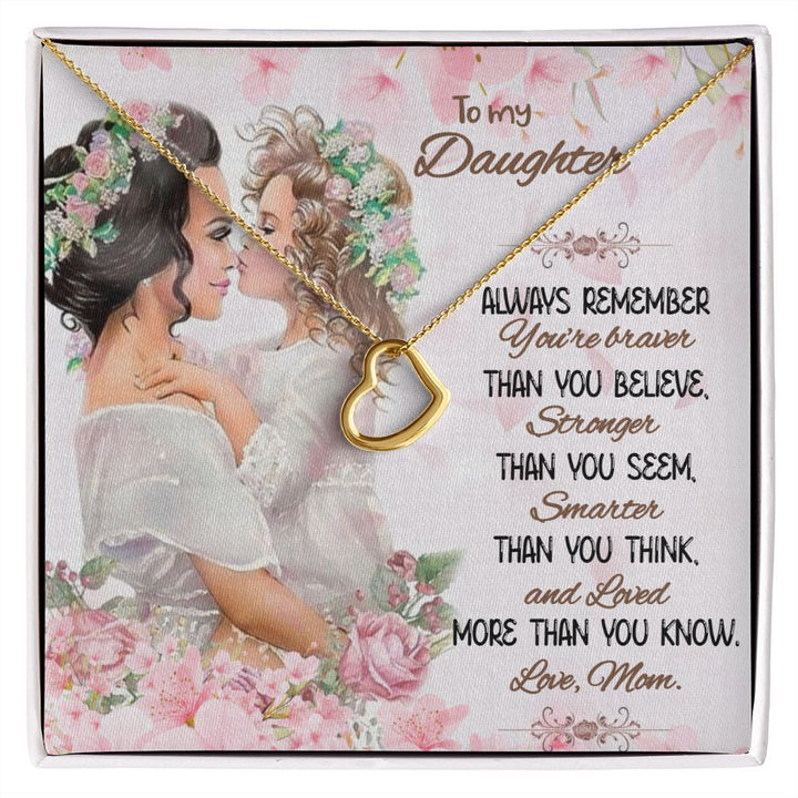 To My Daughter | Love That Surpasses Understanding - Delicate Heart Necklace