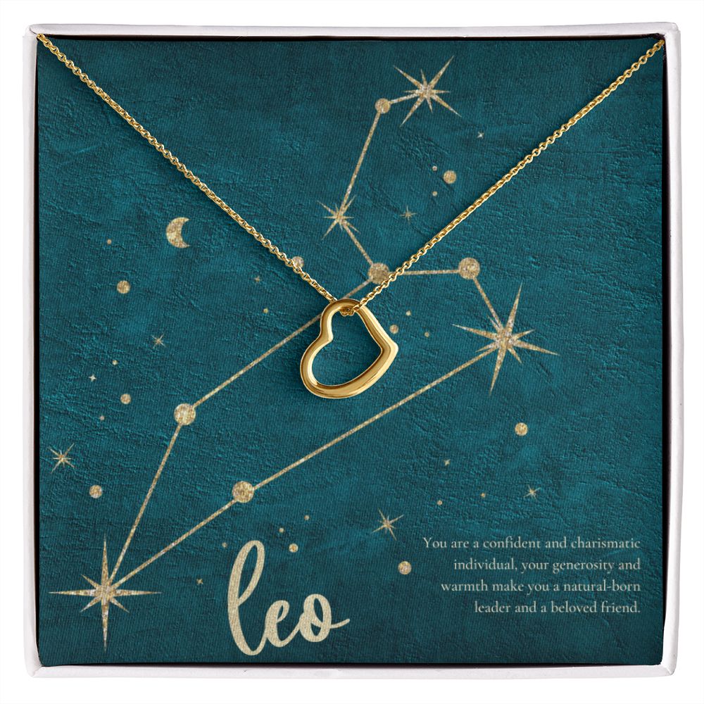 Leo | You are a confident and charismatic individual, your generosity and warmth make you a natural-born leader and a beloved friend. - Delicate Heart Necklace