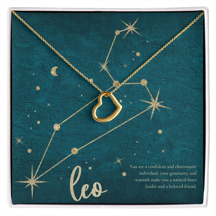 Leo | You are a confident and charismatic individual, your generosity and warmth make you a natural-born leader and a beloved friend. - Delicate Heart Necklace