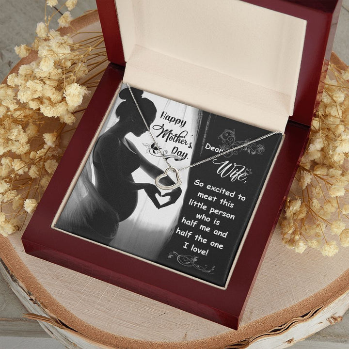 To My Wife | Pregnant Wife - Delicate Heart Necklace