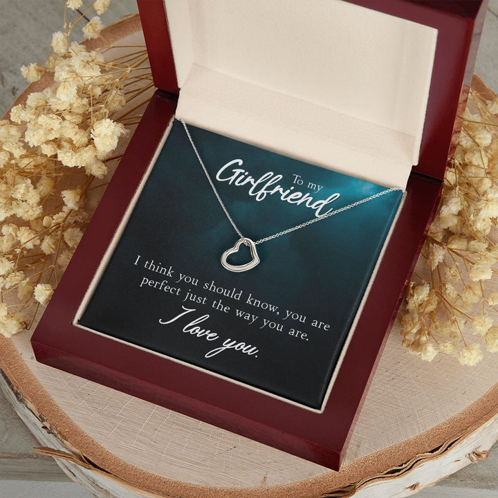 To My Girlfriend | I Think You Should Know - Delicate Heart Necklace