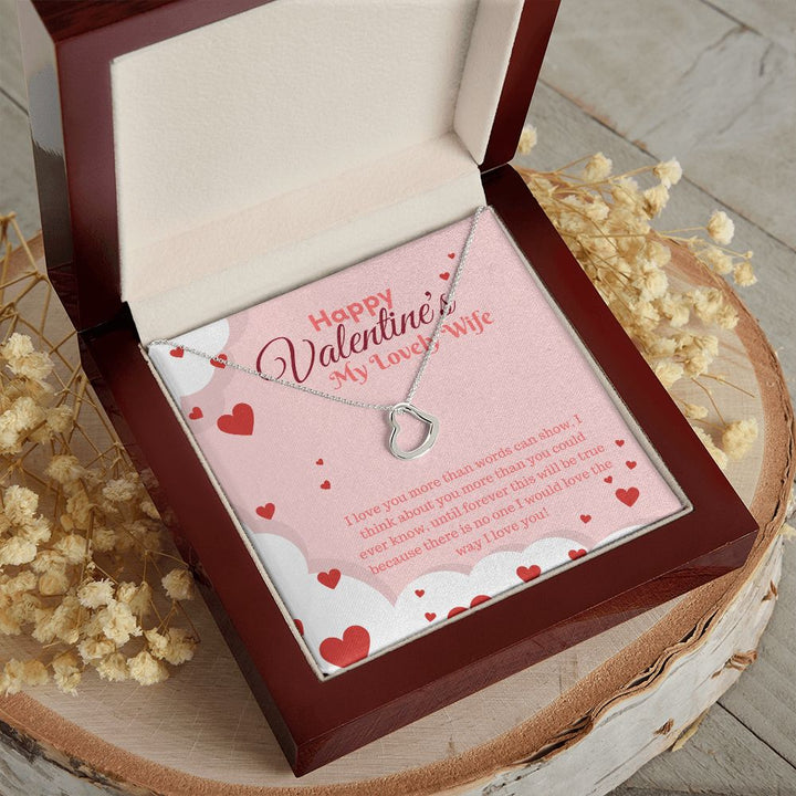 Happy Valentine's My Lovely Wife | My Only Love - Delicate Heart Necklace﻿