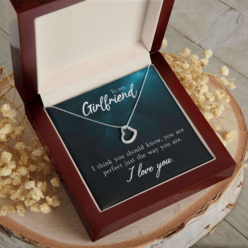 To My Girlfriend | I Think You Should Know - Delicate Heart Necklace