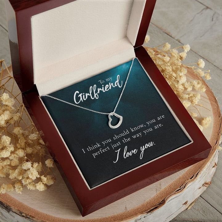 To My Girlfriend | I Think You Should Know - Delicate Heart Necklace