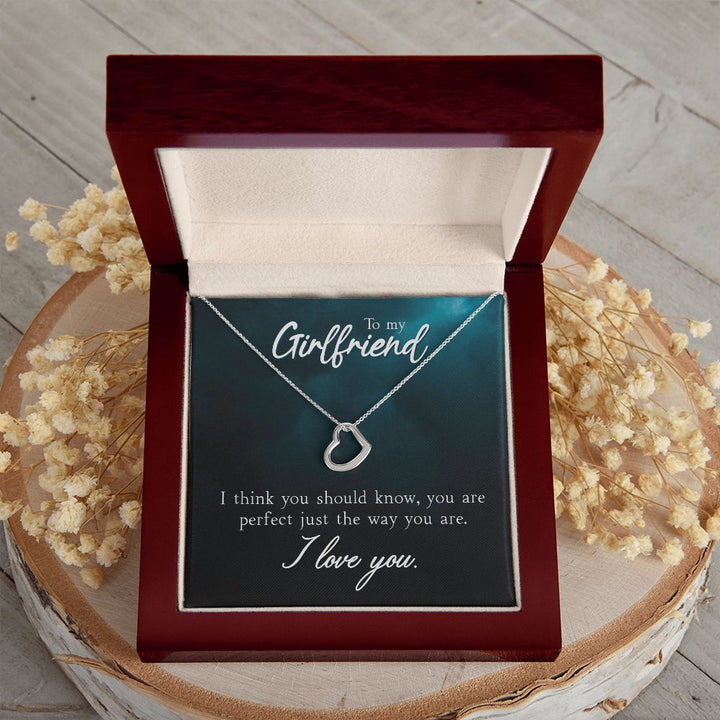 To My Girlfriend | I Think You Should Know - Delicate Heart Necklace