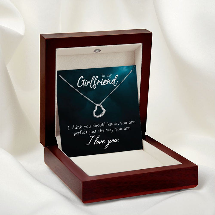 To My Girlfriend | I Think You Should Know - Delicate Heart Necklace