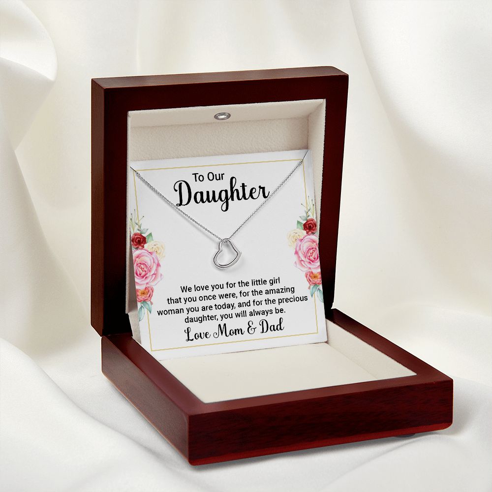 To Our Daughter | We Love You - Delicate Heart Necklace