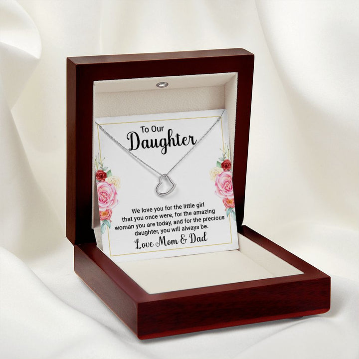To Our Daughter | We Love You - Delicate Heart Necklace