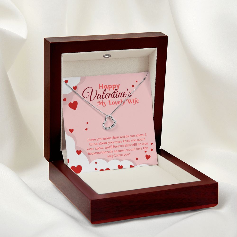 Happy Valentine's My Lovely Wife | My Only Love - Delicate Heart Necklace﻿