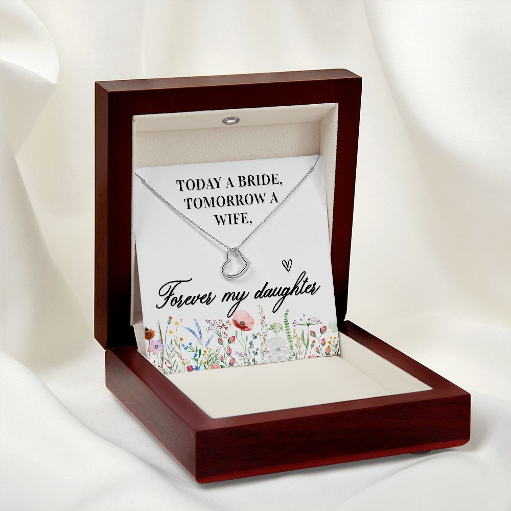 To My Daughter | Today a Bride - Delicate Heart Necklace