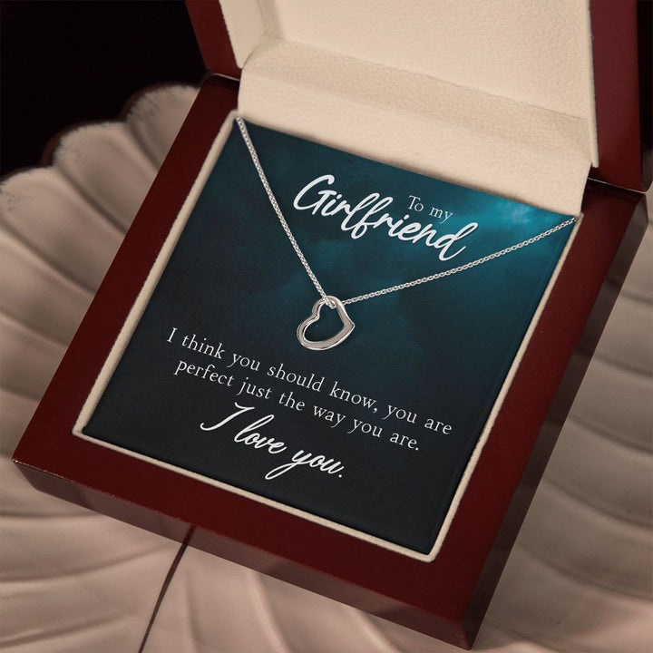 To My Girlfriend | I Think You Should Know - Delicate Heart Necklace