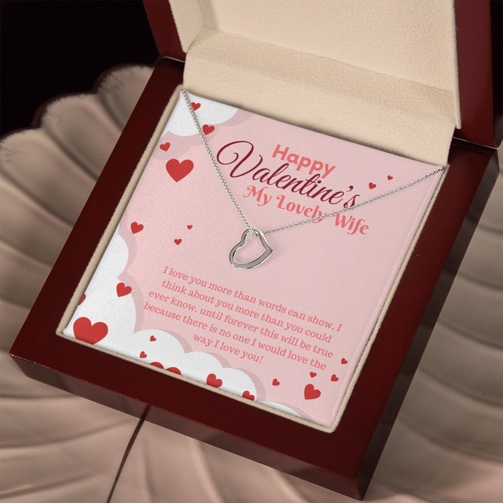 Happy Valentine's My Lovely Wife | My Only Love - Delicate Heart Necklace﻿