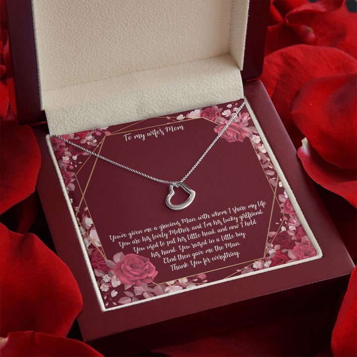 To My Mother-in-Law | Thank you for everything - Delicate Heart Necklace