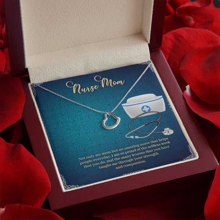 To My Mom | My Nurse Mom - Delicate Heart Necklace
