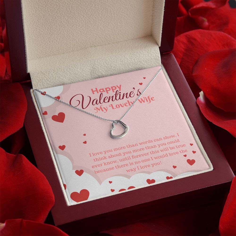 Happy Valentine's My Lovely Wife | My Only Love - Delicate Heart Necklace﻿