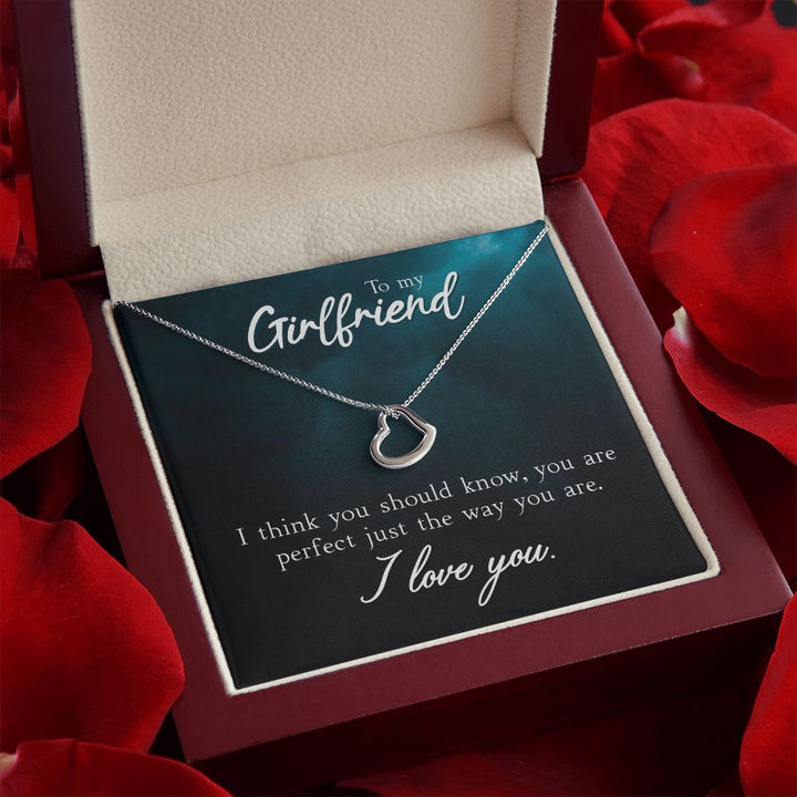To My Girlfriend | I Think You Should Know - Delicate Heart Necklace