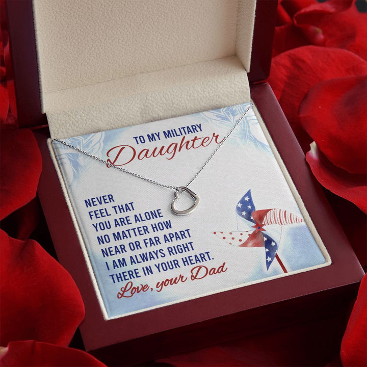 To My Daughter | My Military Daughter - Delicate Heart Necklace