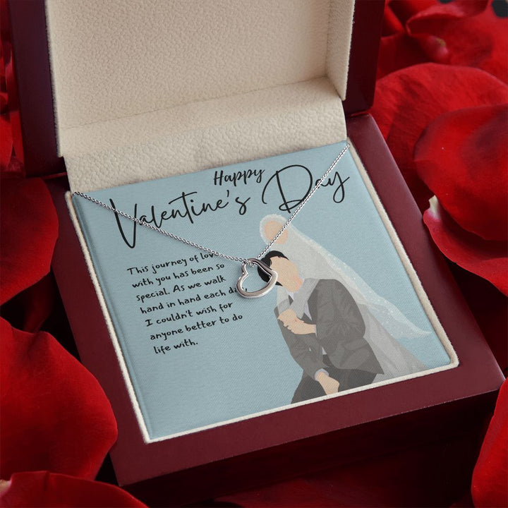 Happy Valentine's Day | Journey of Love with You - Delicate Heart Necklace