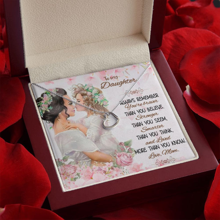 To My Daughter | I Love You more than you know - Delicate Heart Necklace
