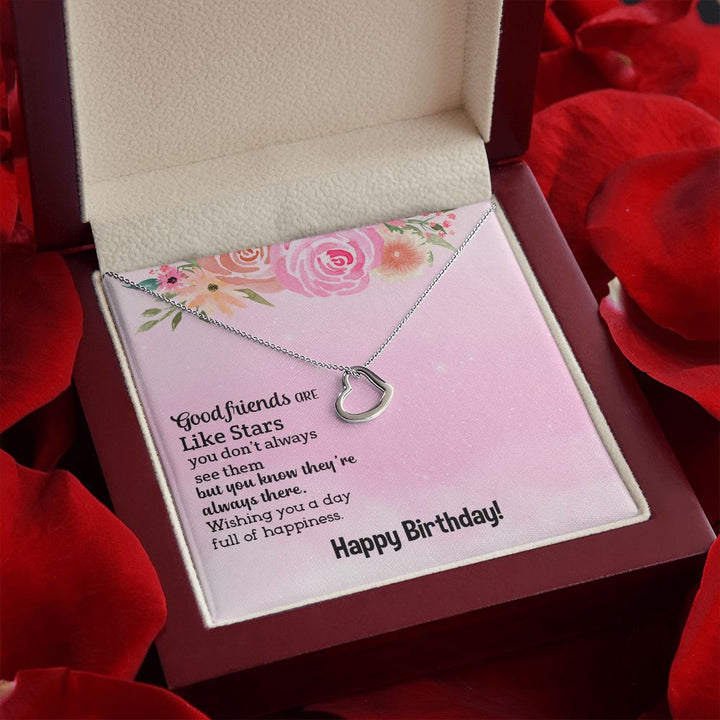 To My Friend | Happy Birthday Good Friend - Delicate Heart Necklace