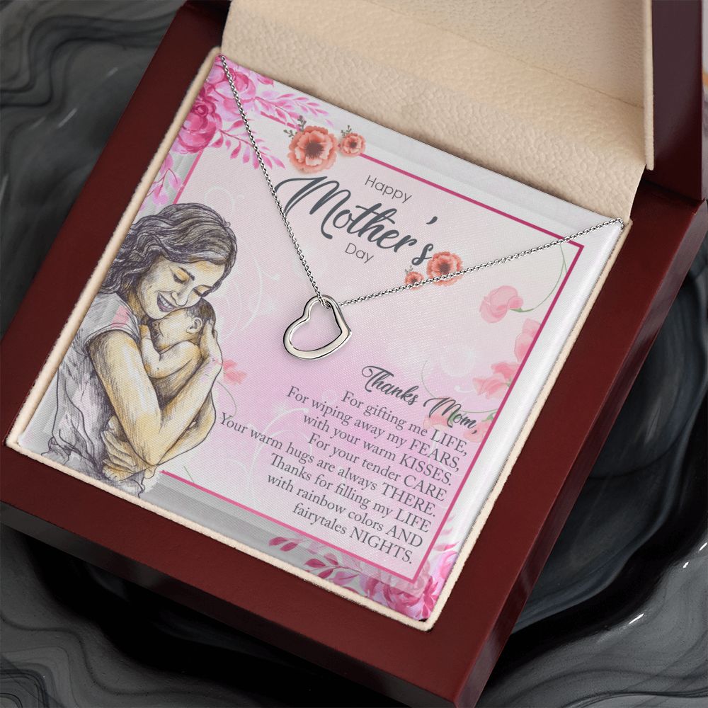 Happy Mother's Day | Rainbow Colors, Fairytale Nights - Delicate Heart Necklace