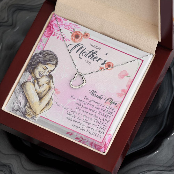 Happy Mother's Day | Rainbow Colors, Fairytale Nights - Delicate Heart Necklace
