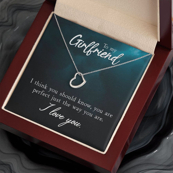 To My Girlfriend | I Think You Should Know - Delicate Heart Necklace