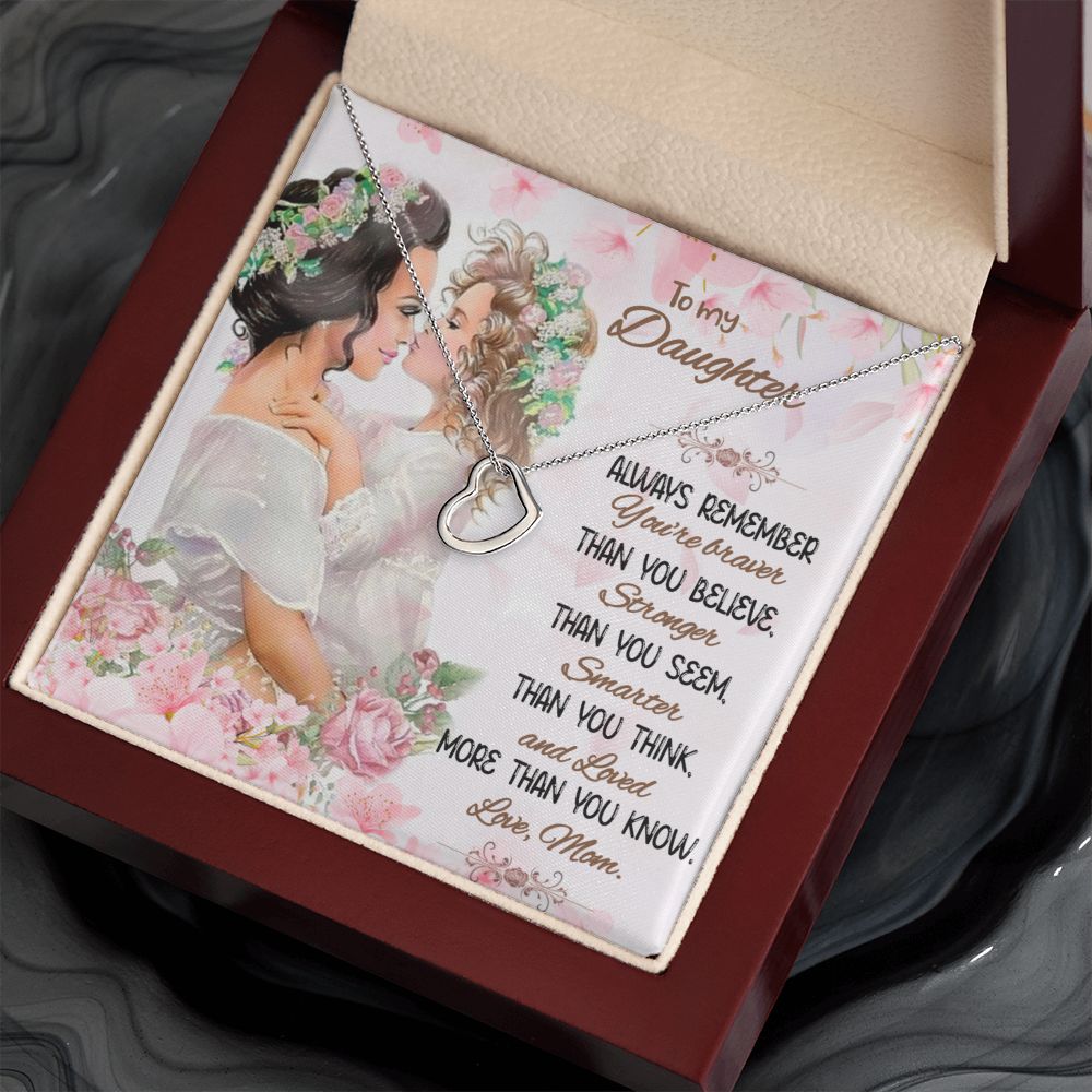 To My Daughter | I Love You more than you know - Delicate Heart Necklace
