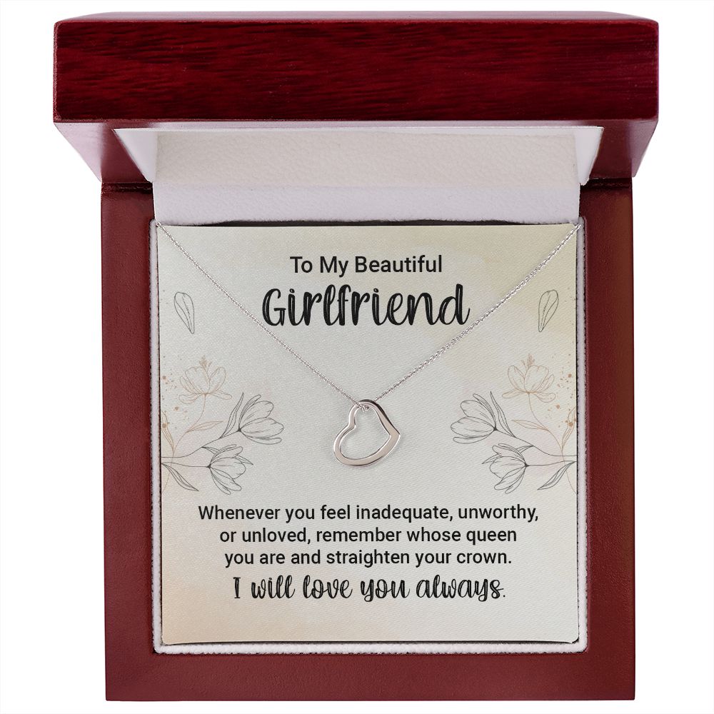 To My Girlfriend | Whenever You feel Inadequate - Delicate Heart Necklace