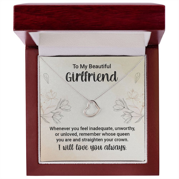 To My Girlfriend | Whenever You feel Inadequate - Delicate Heart Necklace