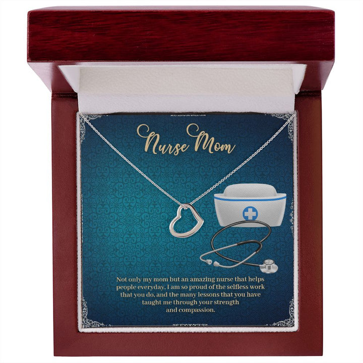 To My Mom | My Nurse Mom - Delicate Heart Necklace