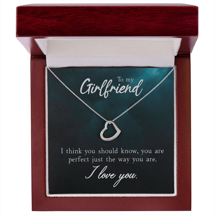 To My Girlfriend | I Think You Should Know - Delicate Heart Necklace