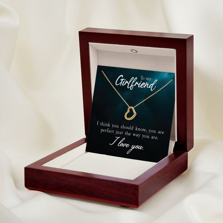 To My Girlfriend | I Think You Should Know - Delicate Heart Necklace