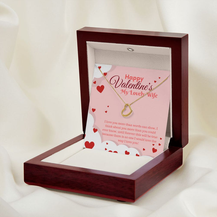 Happy Valentine's My Lovely Wife | My Only Love - Delicate Heart Necklace﻿